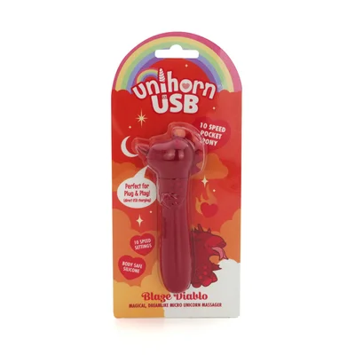 unihorn usb bullet blaze diablo red usb rechargeable vibrating bullet