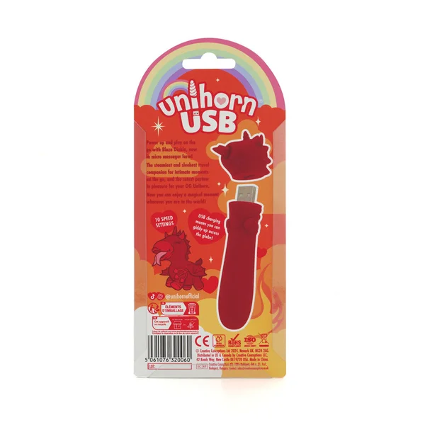 Unihorn - USB Bullet - Blaze Diablo - Red USB Rechargeable Vibrating Bullet — image 6 of 6