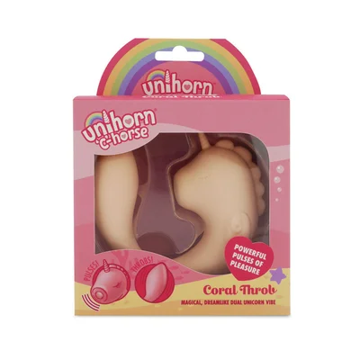 unihorn c horse coral throb coral usb rechargeable dual unicorn vibrator