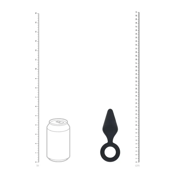 LEVELZ Silicone Anal Plug with Loop - Medium - Black - Black Medium Butt Plug — image 5 of 8