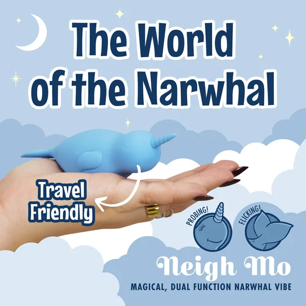Unihorn of the Sea - Neigh Mo - The Narwhal - Blue USB Rechargeable Dual Motor Stimulator — image 2 of 8