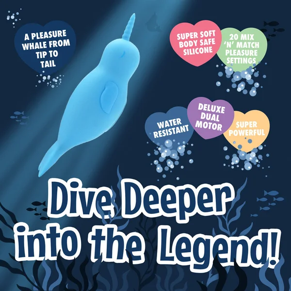 Unihorn of the Sea - Neigh Mo - The Narwhal - Blue USB Rechargeable Dual Motor Stimulator — image 3 of 8