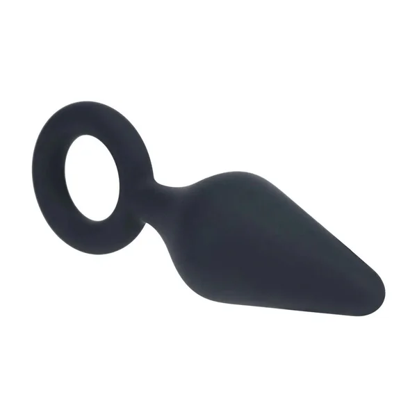 LEVELZ Silicone Anal Plug with Loop - Small - Black - Black Small Butt Plug — image 3 of 8