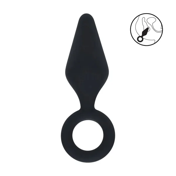 LEVELZ Silicone Anal Plug with Loop - Small - Black - Black Small Butt Plug — image 2 of 8