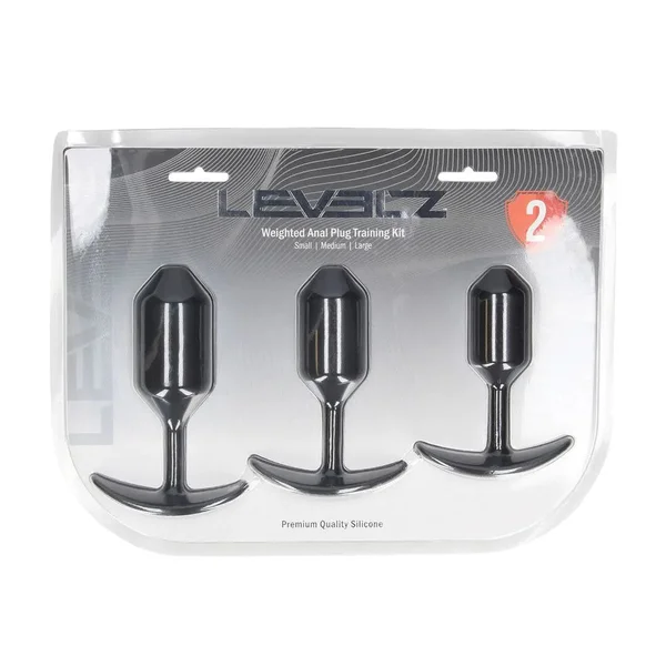 LEVELZ Silicone Weighted Anal Plug Training Set - Black Weighted Butt Plugs - Set of 3 Sizes — image 6 of 7