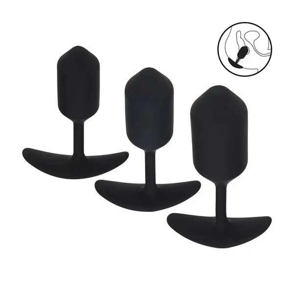 LEVELZ Silicone Weighted Anal Plug Training Set - Black Weighted Butt Plugs - Set of 3 Sizes — image 2 of 7