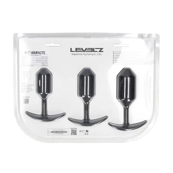 LEVELZ Silicone Weighted Anal Plug Training Set - Black Weighted Butt Plugs - Set of 3 Sizes — image 7 of 7