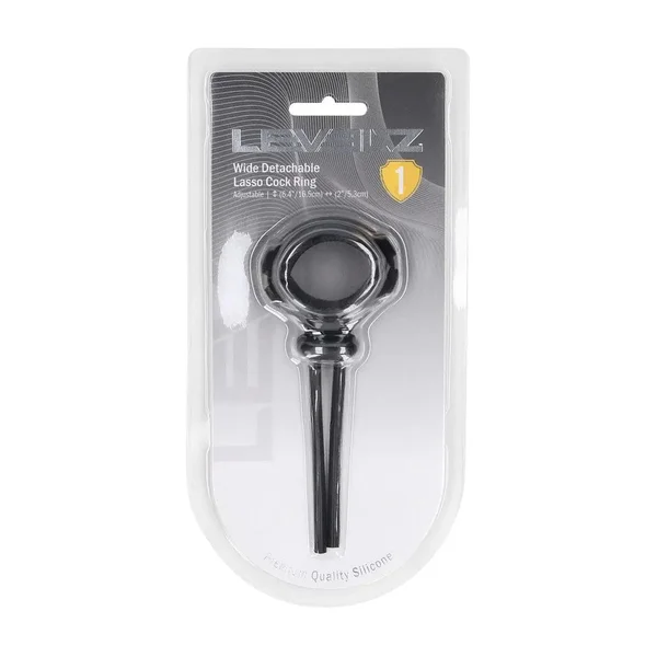 LEVELZ Wide Detachable Lasso Cock Ring - Black - Black Adjustable Cock Ring — image 6 of 7