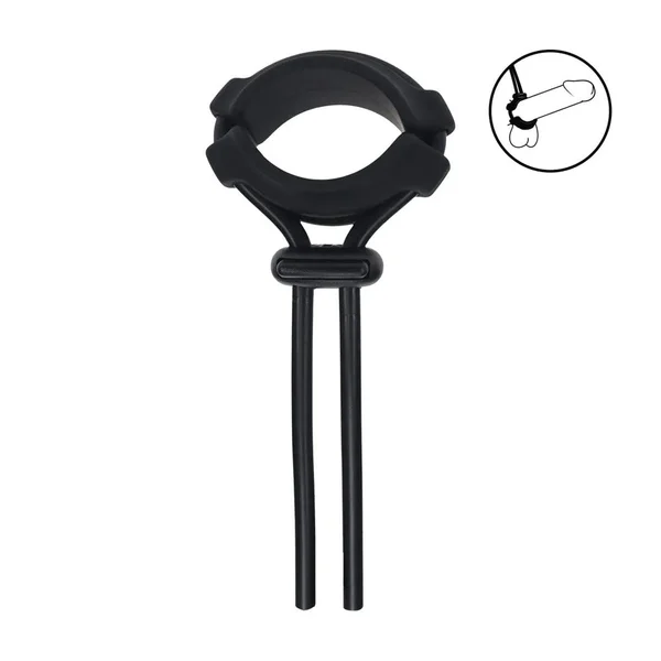 LEVELZ Wide Detachable Lasso Cock Ring - Black - Black Adjustable Cock Ring — image 2 of 7