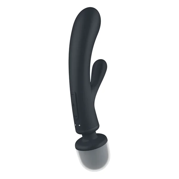 Satisfyer Triple Lover - Grey USB Rechargeable Rabbit Vibrator and Massage Wand — image 6 of 8