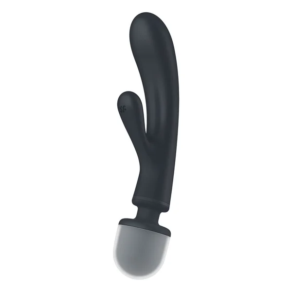 Satisfyer Triple Lover - Grey USB Rechargeable Rabbit Vibrator and Massage Wand — image 3 of 8