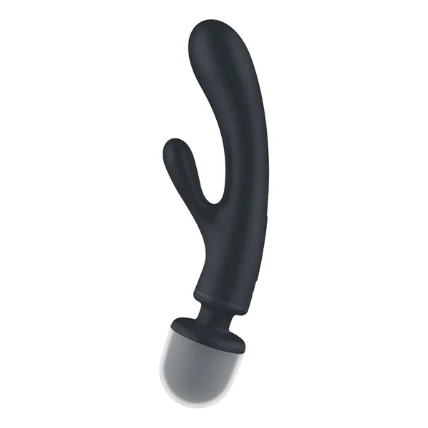 Satisfyer Triple Lover - Grey USB Rechargeable Rabbit Vibrator and Massage Wand — image 4 of 8
