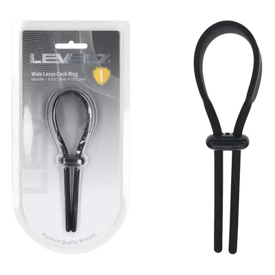 levelz wide adjustable silicone lasso cock ring black adjustable cock ring