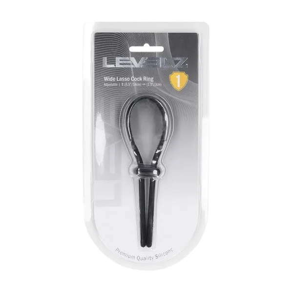 LEVELZ Wide Adjustable Silicone Lasso Cock Ring - Black Adjustable Cock Ring — image 6 of 7