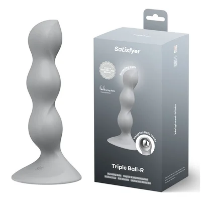 satisfyer triple ball r grey grey beaded anal plug