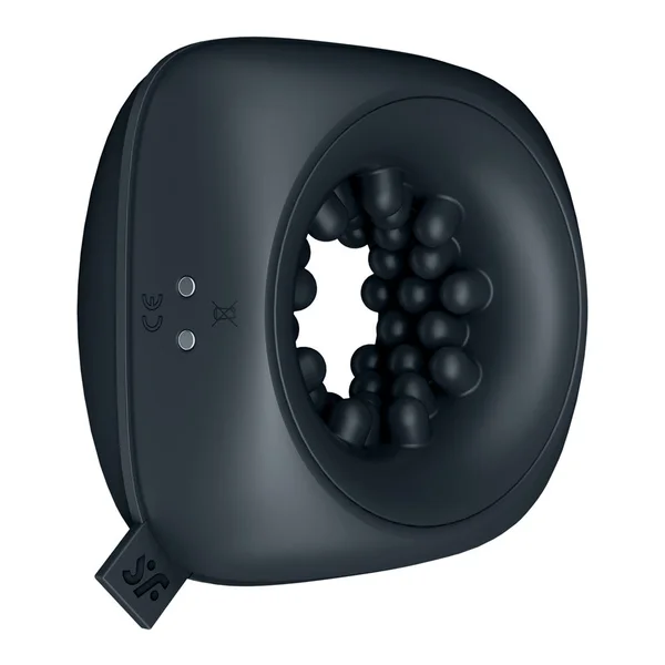 Satisfyer Ring Stroker - Black USB Rechargeable Vibrating Masturbator — image 5 of 7