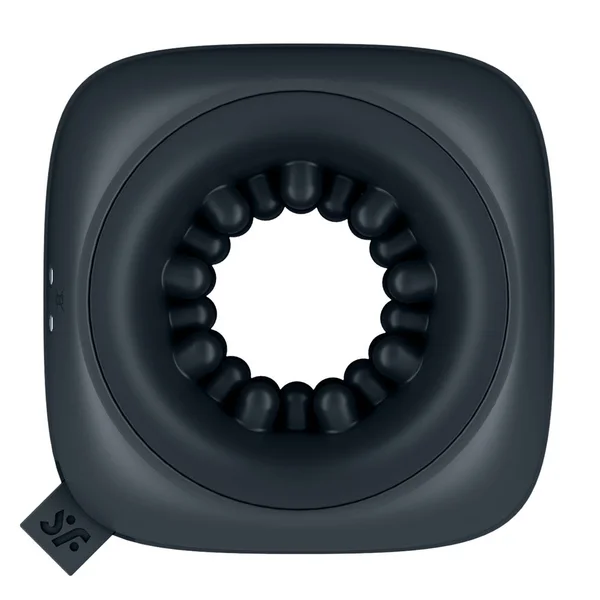 Satisfyer Ring Stroker - Black USB Rechargeable Vibrating Masturbator — image 4 of 7