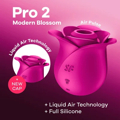 satisfyer pro 2 modern blossom modern pink usb rechargeable air pulse rose stimulator
