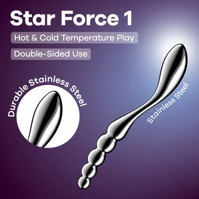 satisfyer star force 1 chrome steel 21 cm dildo