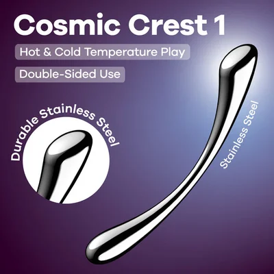 satisfyer cosmic crest 1 chrome steel 24 cm dildo