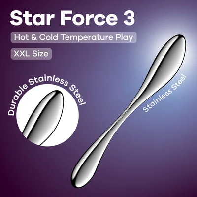 satisfyer star force 3 chrome steel 27 cm dildo