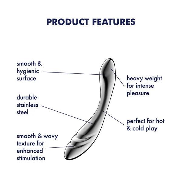 Satisfyer Pure Gravity 3 - Chrome Steel 21 cm Dildo — image 2 of 7
