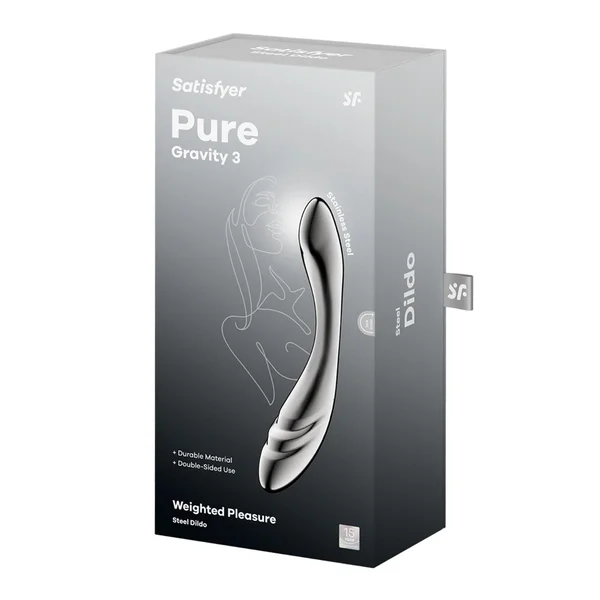Satisfyer Pure Gravity 3 - Chrome Steel 21 cm Dildo — image 7 of 7