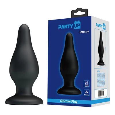 party up jeremy butt plug black 154 cm butt plug