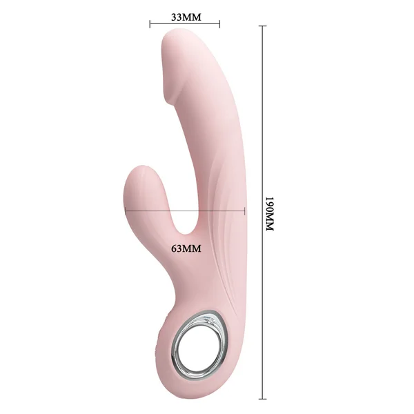 Party Up DAVE Rabbit Vibe - Pink - Pink 19 cm USB Rechargeable Rabbit Vibrator — image 5 of 8