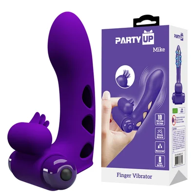 party up mike finger vibe purple purple vibrating finger vibrator