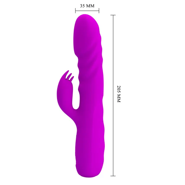 Party Up BOB Thrusting Vibe - Purple - Purple 25 cm USB Rechargeable Thrusting Rabbit Vibrator — image 5 of 7