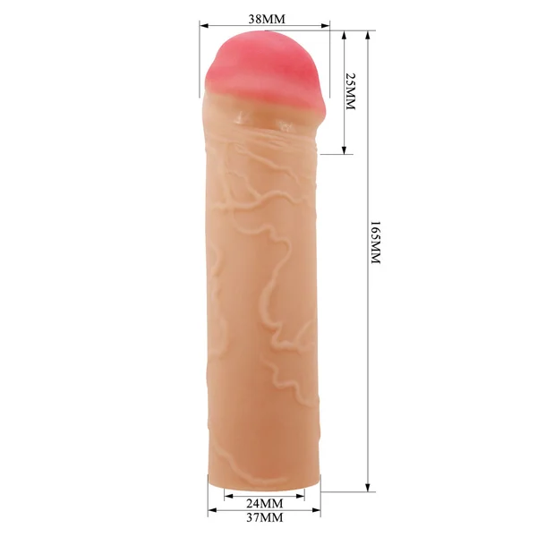 Party Up OSCAR 1 Inch Extender Sleeve - Flesh 1 Inch Penis Extender Sleeve — image 6 of 7