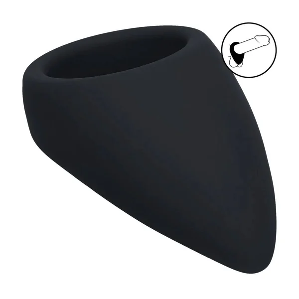 LEVELZ Teardrop Silicone Cock Ring - Black - Black Cock Ring — image 2 of 9