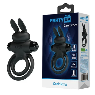 party up lawrence vibrating cock ring black vibrating cock balls ring
