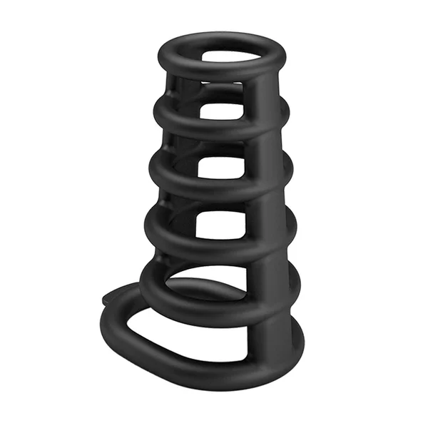 Party Up KIM Cock Cage - Black Cock Ring Cage — image 3 of 9