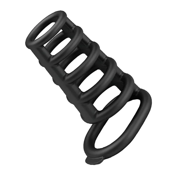 Party Up KIM Cock Cage - Black Cock Ring Cage — image 2 of 9