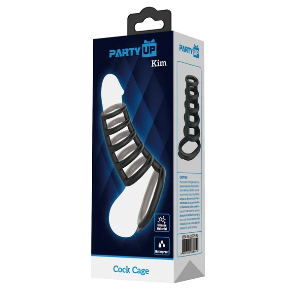 Party Up KIM Cock Cage - Black Cock Ring Cage — image 9 of 9