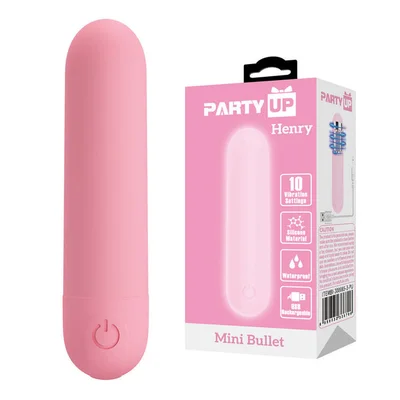 party up henry mini bullet pink pink 8 cm usb rechargeable bullet