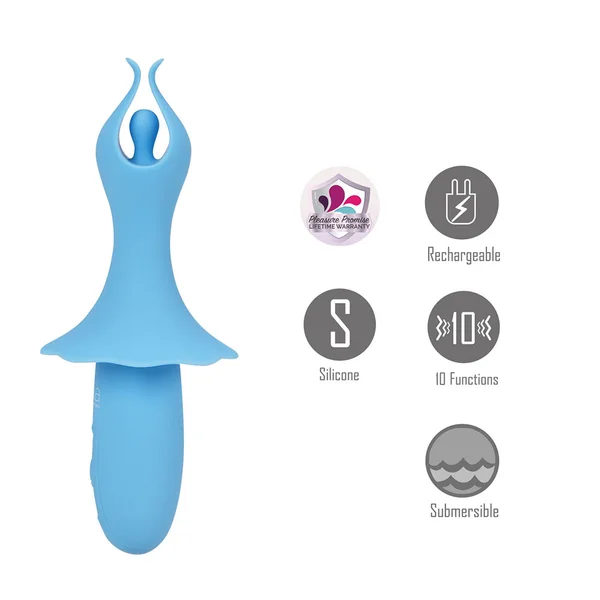 Maia SIENNA - Blue - Blue 15.2 cm USB Rechargeable Fluttering Bullet — image 2 of 5
