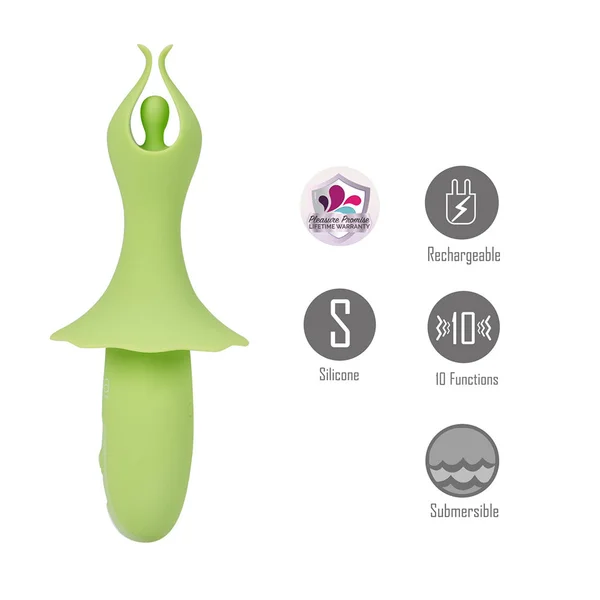 Maia SIENNA - Green - Green 15.2 cm USB Rechargeable Fluttering Bullet — image 2 of 5