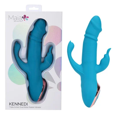 maia kennedi blue 235 cm usb rechargeable triple stimulating vibrator