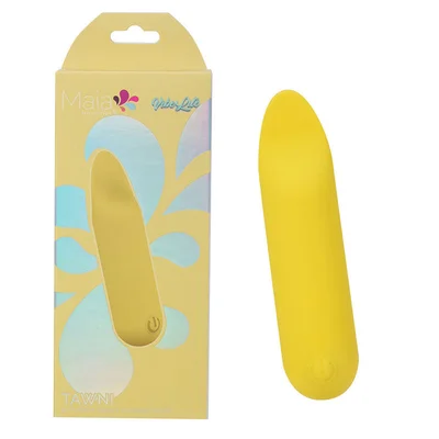 maia tawni yellow yellow 9 cm usb rechargeable bullet with flickering tip