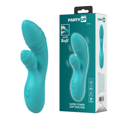 party up dalida teal teal 162 cm usb rechargeable rabbit vibrator