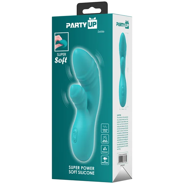 Party Up DALIDA - Teal - Teal 16.2 cm USB Rechargeable Rabbit Vibrator — image 8 of 8