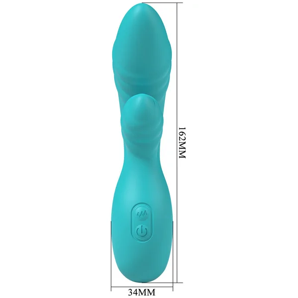 Party Up DALIDA - Teal - Teal 16.2 cm USB Rechargeable Rabbit Vibrator — image 6 of 8
