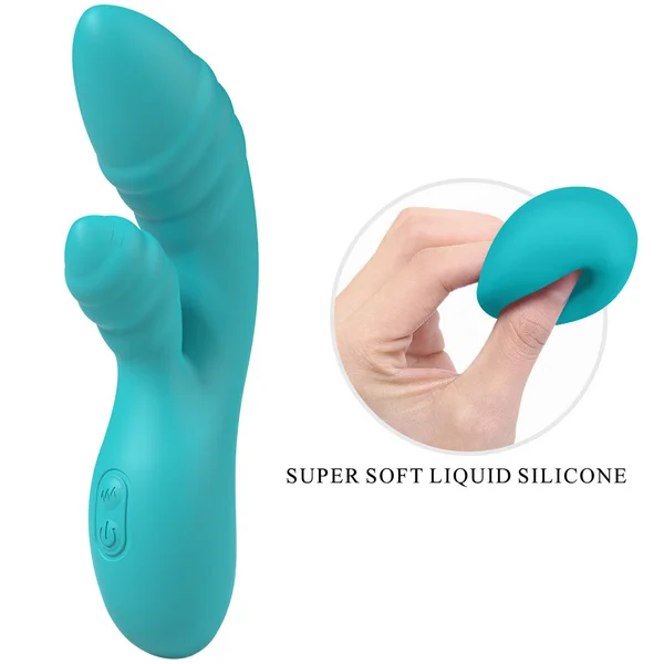 Party Up DALIDA - Teal - Teal 16.2 cm USB Rechargeable Rabbit Vibrator — image 2 of 8
