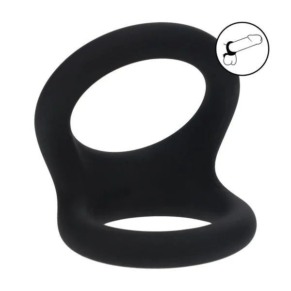 LEVELZ Double O Silicone Cock Ring - L - Black - Black Cock & Balls Rings — image 2 of 9