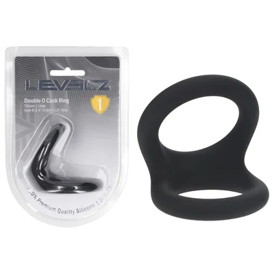 levelz double o silicone cock ring l black black cock balls rings