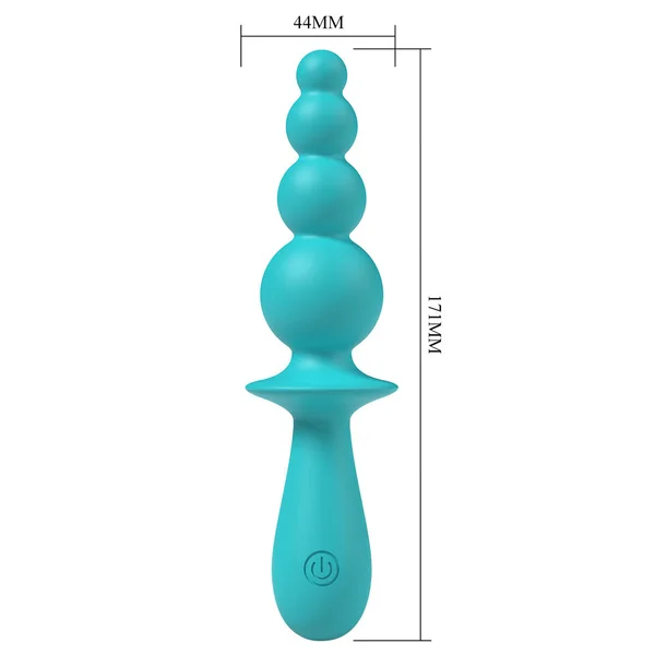 Party Up EVAJANE - Teal - Teal 17.1 cm USB Rechargeable Beaded Vibrator — image 5 of 8
