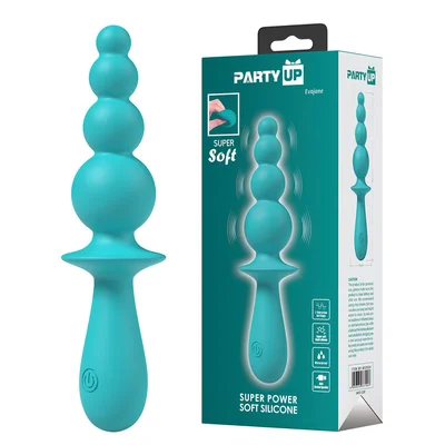 party up evajane teal teal 171 cm usb rechargeable beaded vibrator